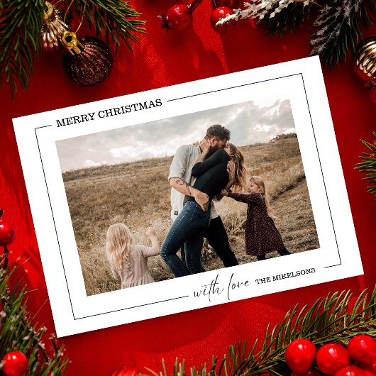 ミニマルな白黒フォトクリスマス シーズンカード