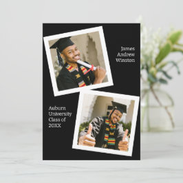 ミニマルな白黒フォトグラッドアナウンス 招待状