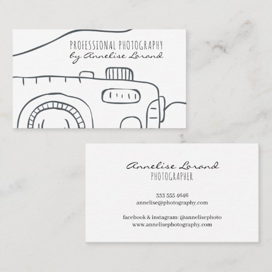 ミニマルな白黒フォトグラファー・アーティスト 名刺 (正面/裏面)