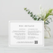 ミニマルな白黒フォト結婚詳細 エンクロージャーカード (スタンド正面)