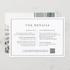 ミニマルな白黒フォト結婚詳細 エンクロージャーカード