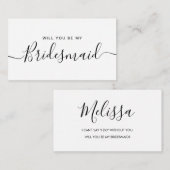 ミニマルな白黒ブライドメイド提案 ノートカード (正面/裏面)