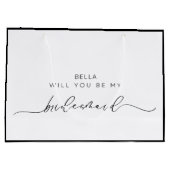 ミニマルな白黒ブライドメイド提案 ラージペーパーバッグ (裏面)