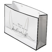 ミニマルな白黒ブライドメイド提案 ラージペーパーバッグ (正面アングル)