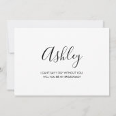 ミニマルな白黒ブライドメイド提案 招待状 (裏面)