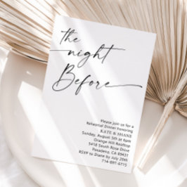 ミニマルな白黒リハーサルのディナー 招待状