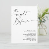 ミニマルな白黒リハーサルのディナー 招待状 (スタンド正面)