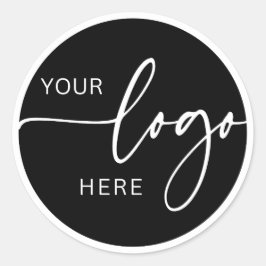 ミニマルな白黒ロゴカスタムビジネス ラウンドシール