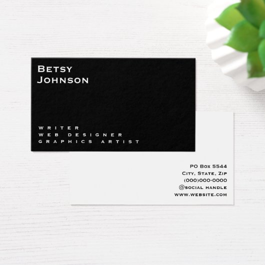 ミニマルな白黒名刺 (デスク)