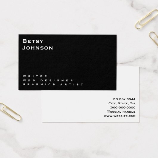 ミニマルな白黒名刺 (オフィス)