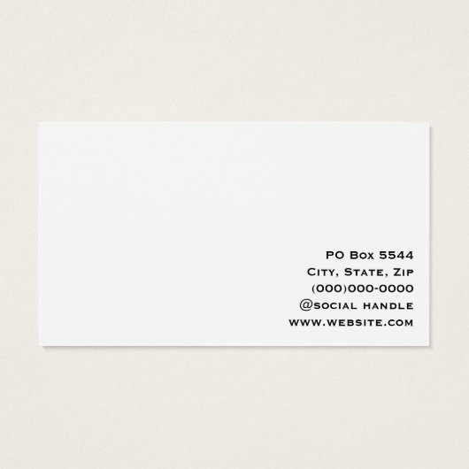 ミニマルな白黒名刺 (裏面)