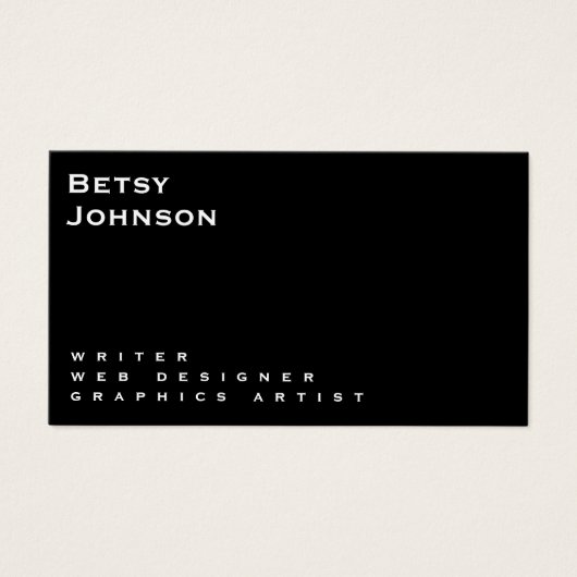 ミニマルな白黒名刺 (正面)