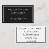 ミニマルな白黒名刺 名刺 (正面/裏面)