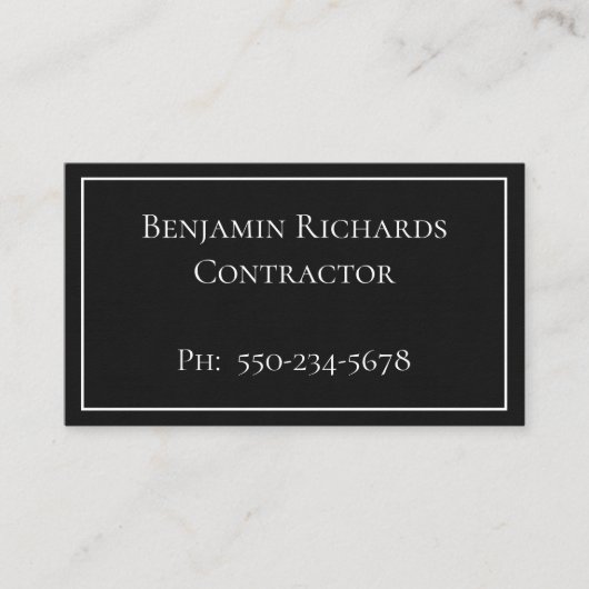 ミニマルな白黒名刺 名刺 (正面)