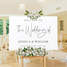 ミニマルな白黒結婚の歓迎サイン