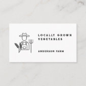 ミニマルな白黒農家市場 名刺 (正面)