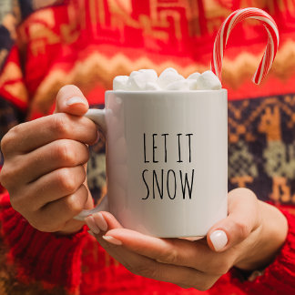 ミニマルな白黒「雪を通せ」 コーヒーマグカップ