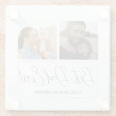 ミニマルな白2写真父の日 ガラスコースター (裏面)