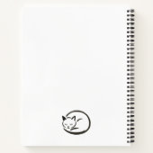 ミニマルな眠る猫 – インク筆オンノートブック ノートブック (裏面)