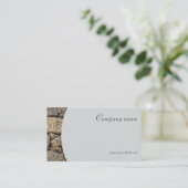 ミニマルな石写真QRグレービジネスカード 名刺 (スタンド正面)