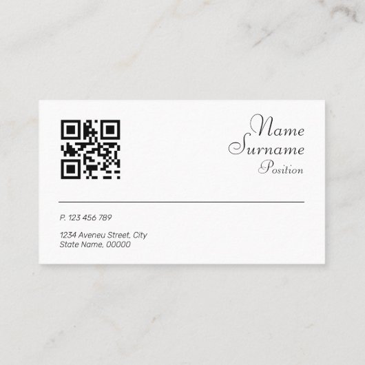 ミニマルな石写真QR名刺 名刺 (裏面)
