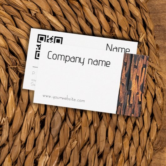 ミニマルな石写真QR名刺 名刺