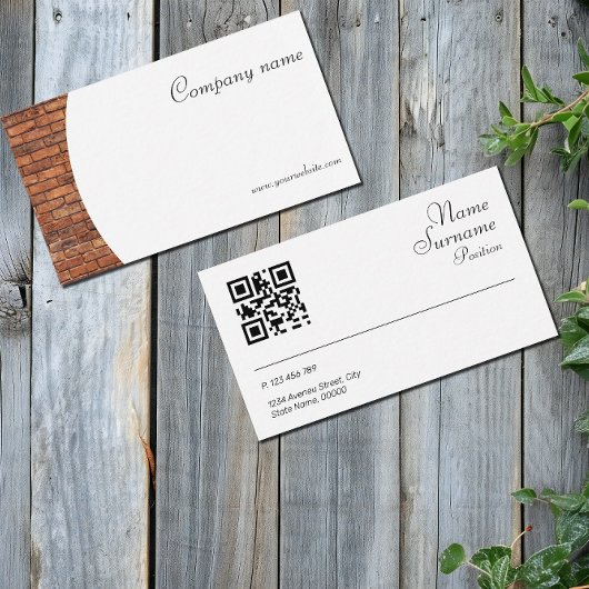 ミニマルな石写真QR名刺 名刺