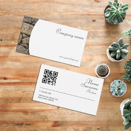 ミニマルな石写真QR名刺 名刺