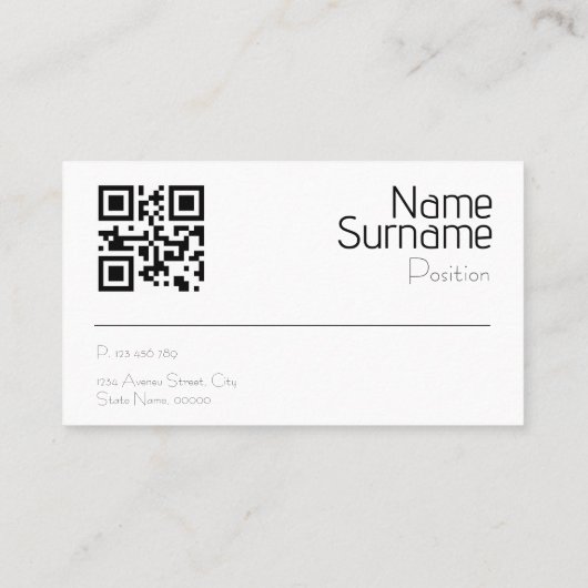 ミニマルな石写真QR名刺 名刺 (裏面)
