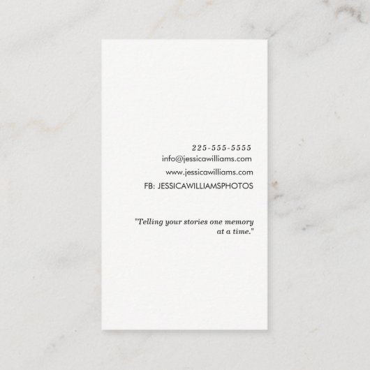 ミニマルな社会的な媒体の写真撮影の名刺 名刺 (裏面)