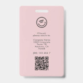 ミニマルな社員名IDカード ラウンドフォトQR バッジ (裏面)