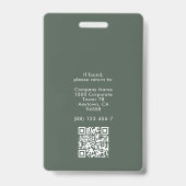 ミニマルな社員証 ビジネス ロゴ QR バッジ (裏面)