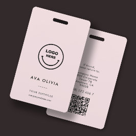 ミニマルな社員証 ビジネス ロゴ QR バッジ