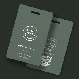 ミニマルな社員証 ビジネス ロゴ QR バッジ