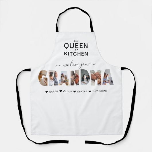 ミニマルな私たちはあなたのおばあちゃんの写真コラージュ大好き エプロン (正面)