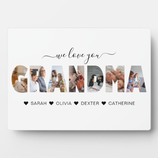 ミニマルな私たちはあなたのおばあちゃんの写真コラージュ大好き フォトプラーク (正面)