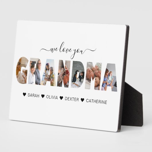 ミニマルな私たちはあなたのおばあちゃんの写真コラージュ大好き フォトプラーク (側面)