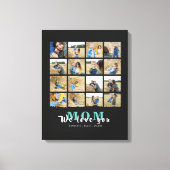 ミニマルな私たちはあなたを愛する母16写真コラージュ キャンバスプリント (正面)