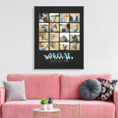 ミニマルな私たちはあなたを愛する母16写真コラージュ キャンバスプリント (インサイチュ (リビング))