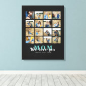 ミニマルな私たちはあなたを愛する母16写真コラージュ キャンバスプリント (インサイチュ (ウッドフロア))