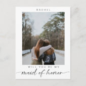 ミニマルな私のメイド・オブ・オーナー(花嫁付き添い人)写真シック ポストカード (正面)