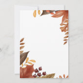 ミニマルな秋のオータムカラー ウェディングカード 招待状 (裏面)