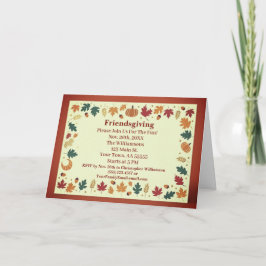 ミニマルな秋の友人感謝祭カスタムカード シーズンカード