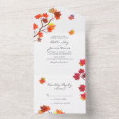 ミニマルな秋の木の結婚式 オールインワン招待状 (内側)
