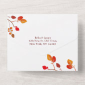 ミニマルな秋の落ち葉の結婚式 オールインワン招待状 (裏面)