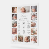 ミニマルな第1誕生日マイルストーン写真コラージュ アクリルサイン (傾斜)