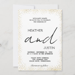 ミニマルな筆記体トラディショナルウェディング招待状 招待状