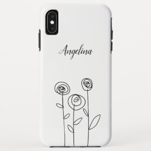 ミニマルな簡単な花の描き方 iPhone XS MAXケース
