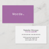 ミニマルな紫モダンの作家の出版社の編集者 名刺 (正面/裏面)