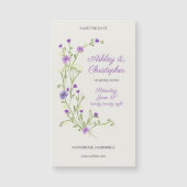 ミニマルな紫色のワイルドフラワー日付磁石を保存 (正面)